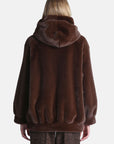 Fur-effect hooded jacket