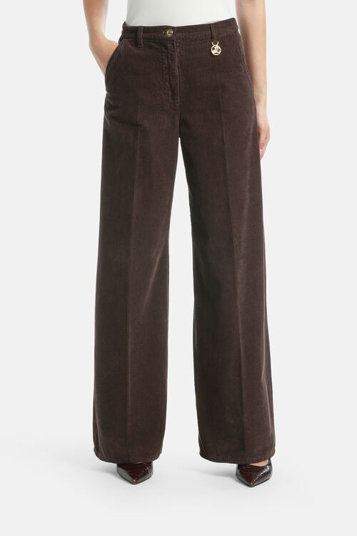 Wide-leg corduroy pants