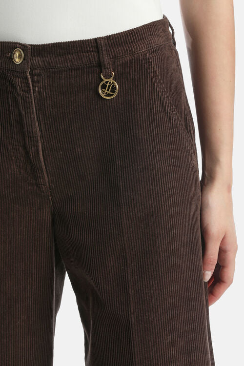 Wide-leg corduroy pants