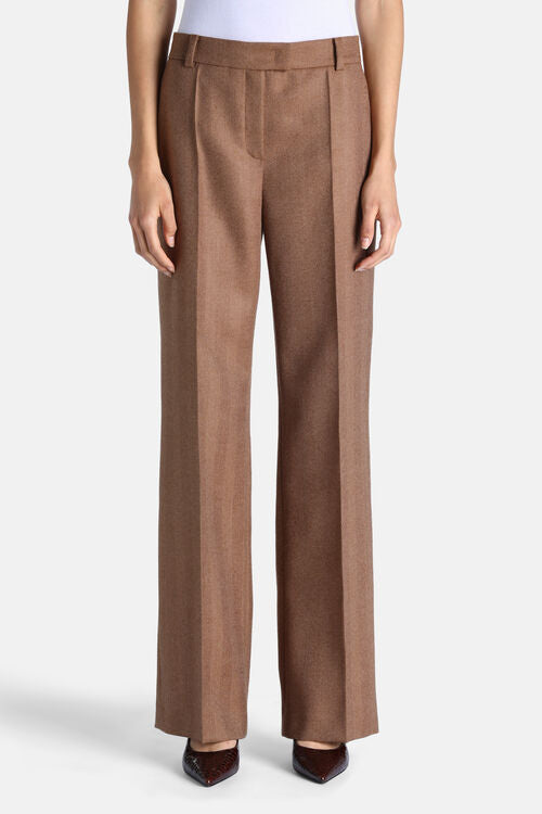 Herringbone regular-fit pants