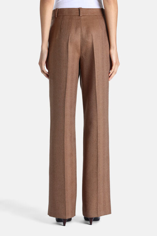 Herringbone regular-fit pants