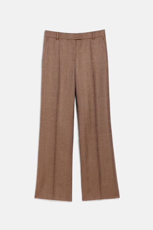 Herringbone regular-fit pants