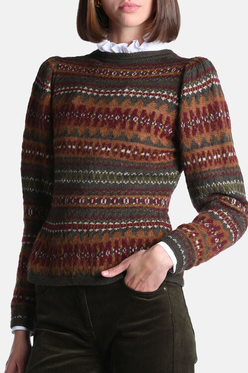 Jacquard knit sweater
