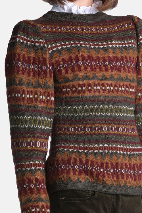 Jacquard knit sweater