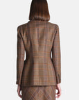 Tartan-checked wool blazer