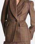 Tartan-checked wool blazer