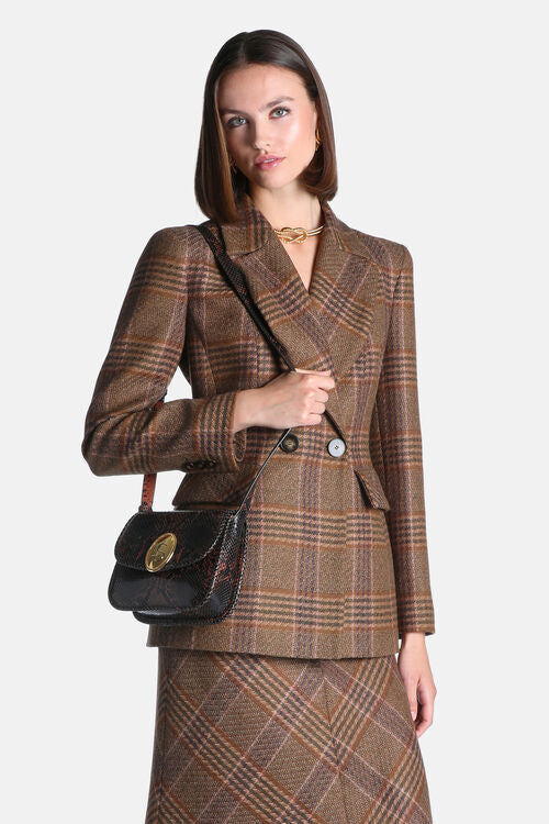 Tartan-checked wool blazer