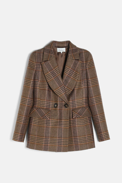Tartan-checked wool blazer
