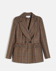 Tartan-checked wool blazer