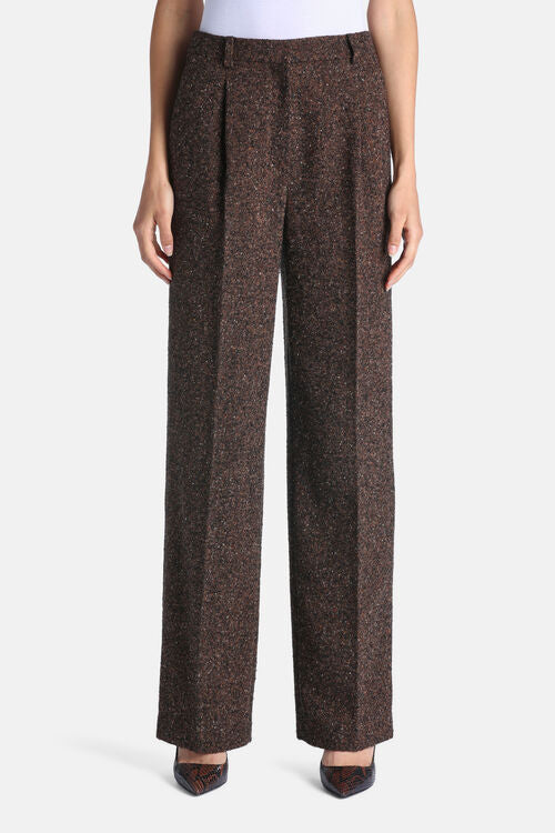 Regular-fit pants with pleats