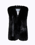 Faux fur vest with straps