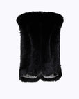 Faux fur vest with straps