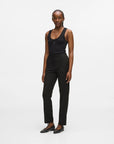 MiLA Boutique black wool-blend tailored pants with hook-and-eye closure and elasticated back waistband.