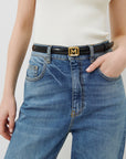 Patent leather belt