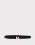 Leather belt with butterfly logo